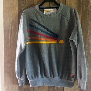 Like new Gray Daydreamer hand stitch rainbow Sweatshirt
